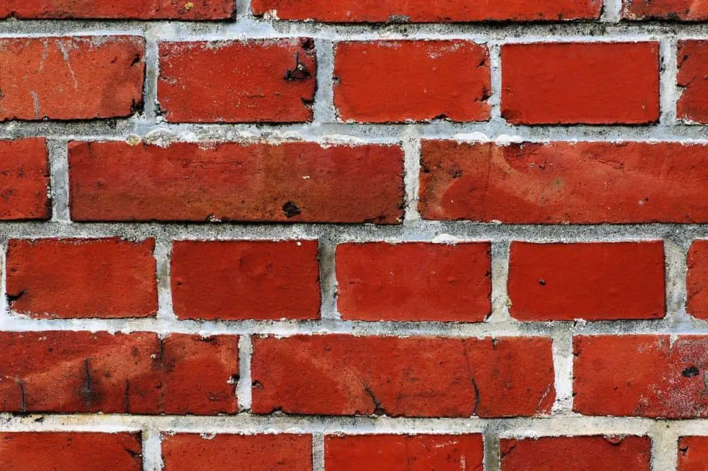 A brick wall on the article How do you Hang Stuff on Brick Without Drilling?