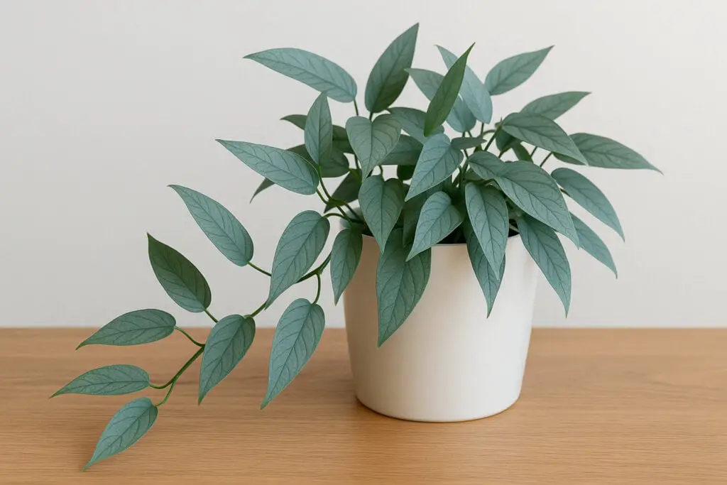 Lots of green leaves in a white pot on the article Cebu Blue Pothos Care Guide: Light, Water & Propagation